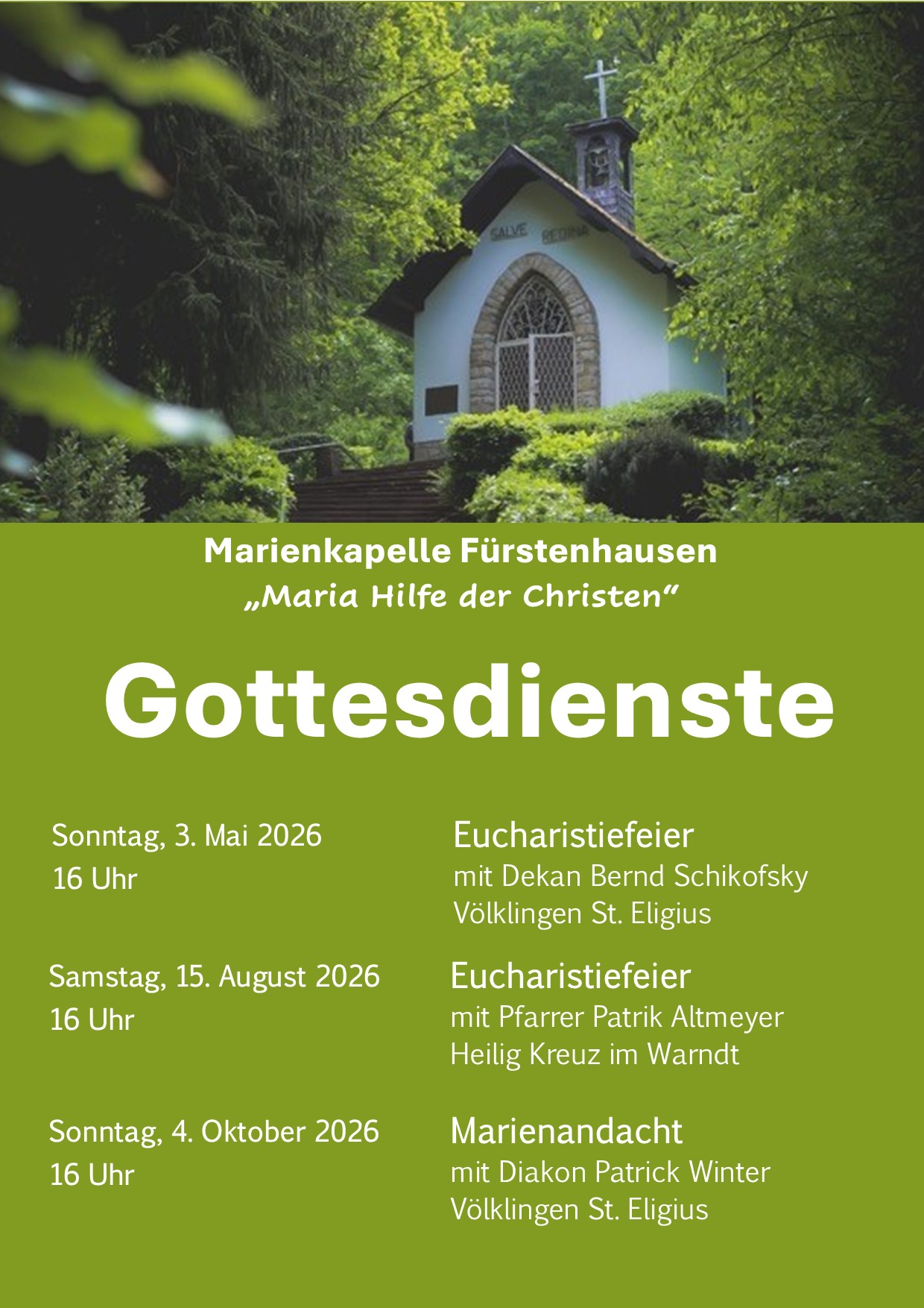 Gottesdienste Marienkapelle